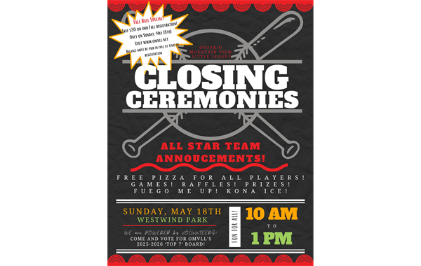 Closing Ceremonies - May 18th